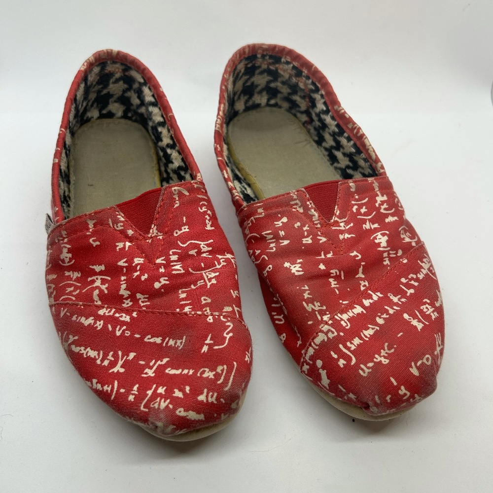 TOMS special edition Calculus/math design Red Size 7.5 Used